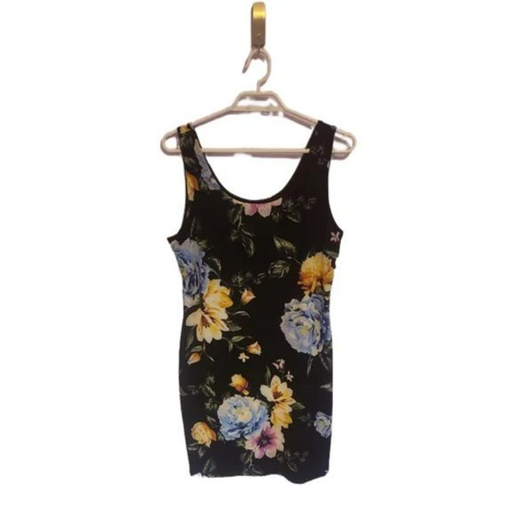 Fashion Nova Feel The Floral Bodycon Mini Dress Black XL NWT - Picture 2 of 5
